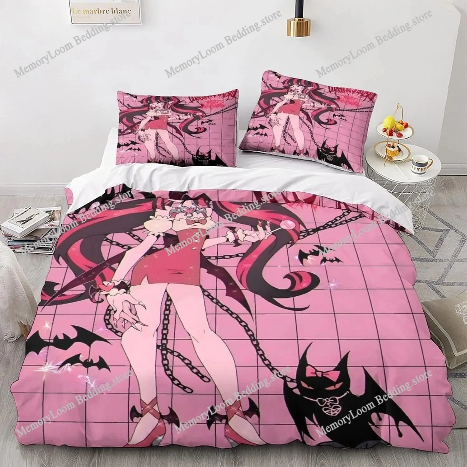 

Stolas Helluva Hazbin Hotels Boss Cartoon Poster Sheets Quilt Covers Bedding Dormitory Sheets Bedding Set Soft Warm Bedding Set