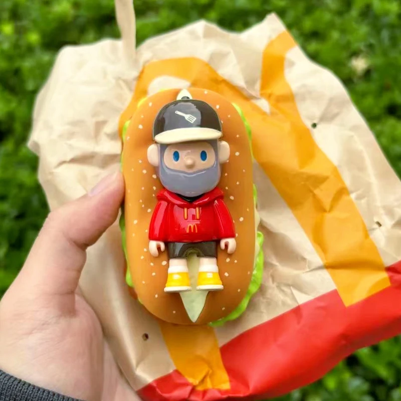 Original Farmer Bob Hamburger Figure Fried Doll Boy Cool Guy Designer Toy Handmade Art Collection