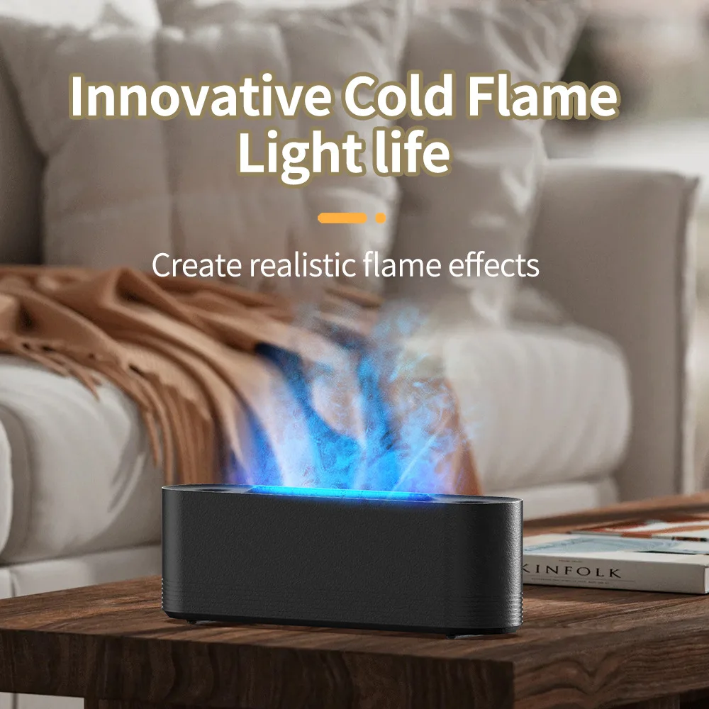 Colorful Flame Electric Aromatherapy Diffuser Home Room Essential Oil Air Humidifier Fragrance Mist Maker Fogger for Relaxation