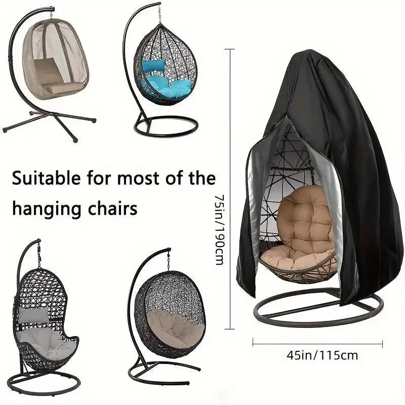 Oxford Cloth Outdoor Garden Eggshell Swing Cover Courtyard Hanging Basket Hanging Chair Cover Sunscreen Furniture Dust Cover view 5