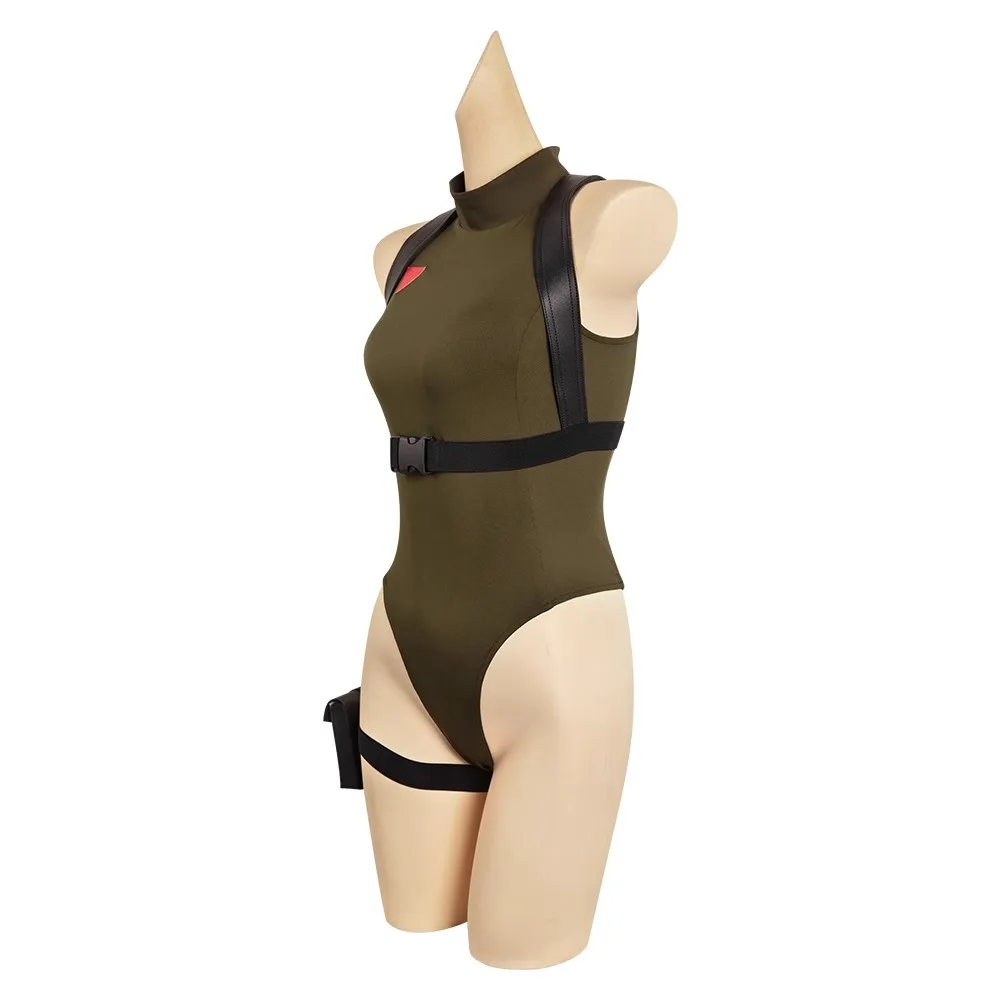 Cammy fantasy cosplay costume for adult women suit gloves hat fantasy outfits halloween carnival party costume