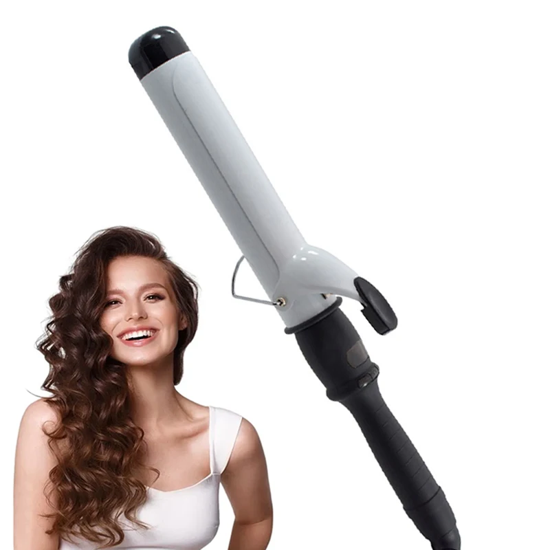 

Titanium Ceramic Automatic Rotating Hair Curler Private Label Curling Wand Long Barrel Curling Iron