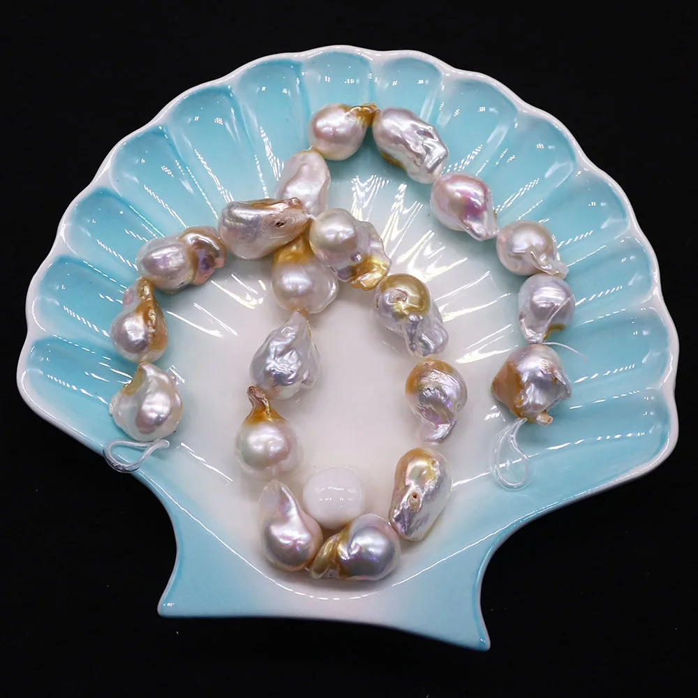 Natural Large Baroque Pearl Beads Irregular Freshwater Pearl Straight Hole Loose Bead Accessory 1strand DIY Unique Necklace Gift