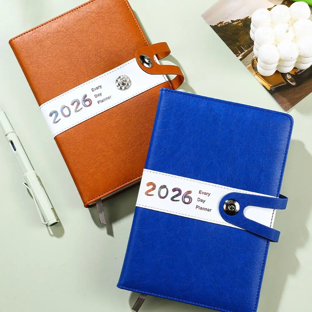 Inglés 2026 Agenda planificador Bloc de notas 12 meses resistente al desgaste Agenda A5 cuaderno de planificación eficiencia portátil