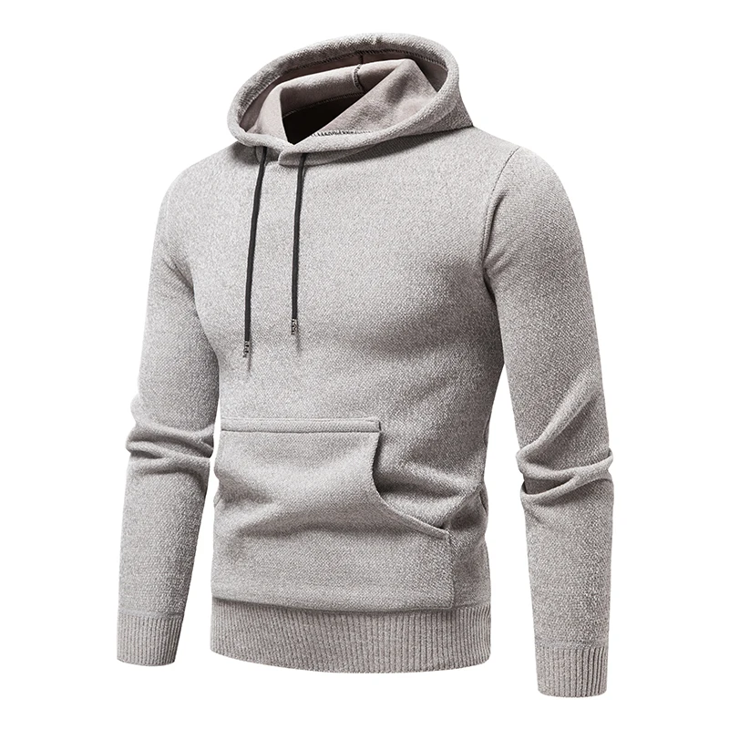 

Hooded sweatshirt, men's knitted sweater, casual pullover sweater, autumn and winter warm top