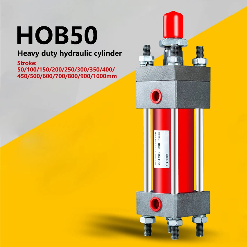 

HOB50 Heavy Duty Hydraulic Cylinder Hydraulic Tools 50-1000mm Stroke Hydraulic Pressure Cylinder 2.7T 50mm Bore Oil Cylinder