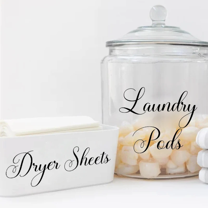 Laundry Pods Label Decal Dryer Sheets Vinyl Sticker Laundry Room Organisation Containers Labels Decoration Scent Booster Decals