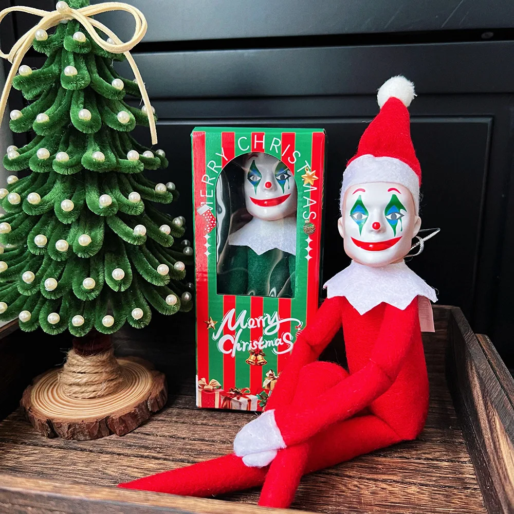

2025 Christmas Clown Elf Skull Doll Gift Box Christmas Halloween Decoration Christmas Tree Hanging Decoration New Year Gift