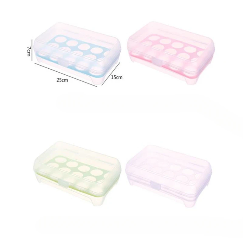 Kitchen 15compartment Egg Box Refrigerator Egg Preservation Storage Box Portable Anti-collision Plastic Egg Compartment Egg Tray