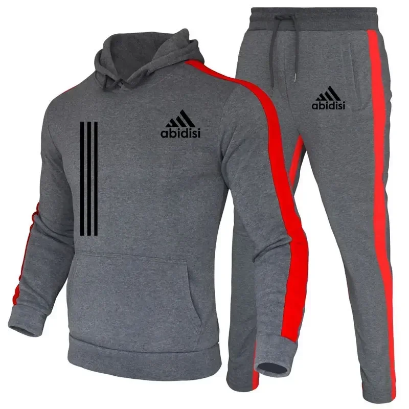 2024 Men\'s hooded jumper + sweatpants fashion two-piece selling casual autumn and winter jogging outdoor sports suit