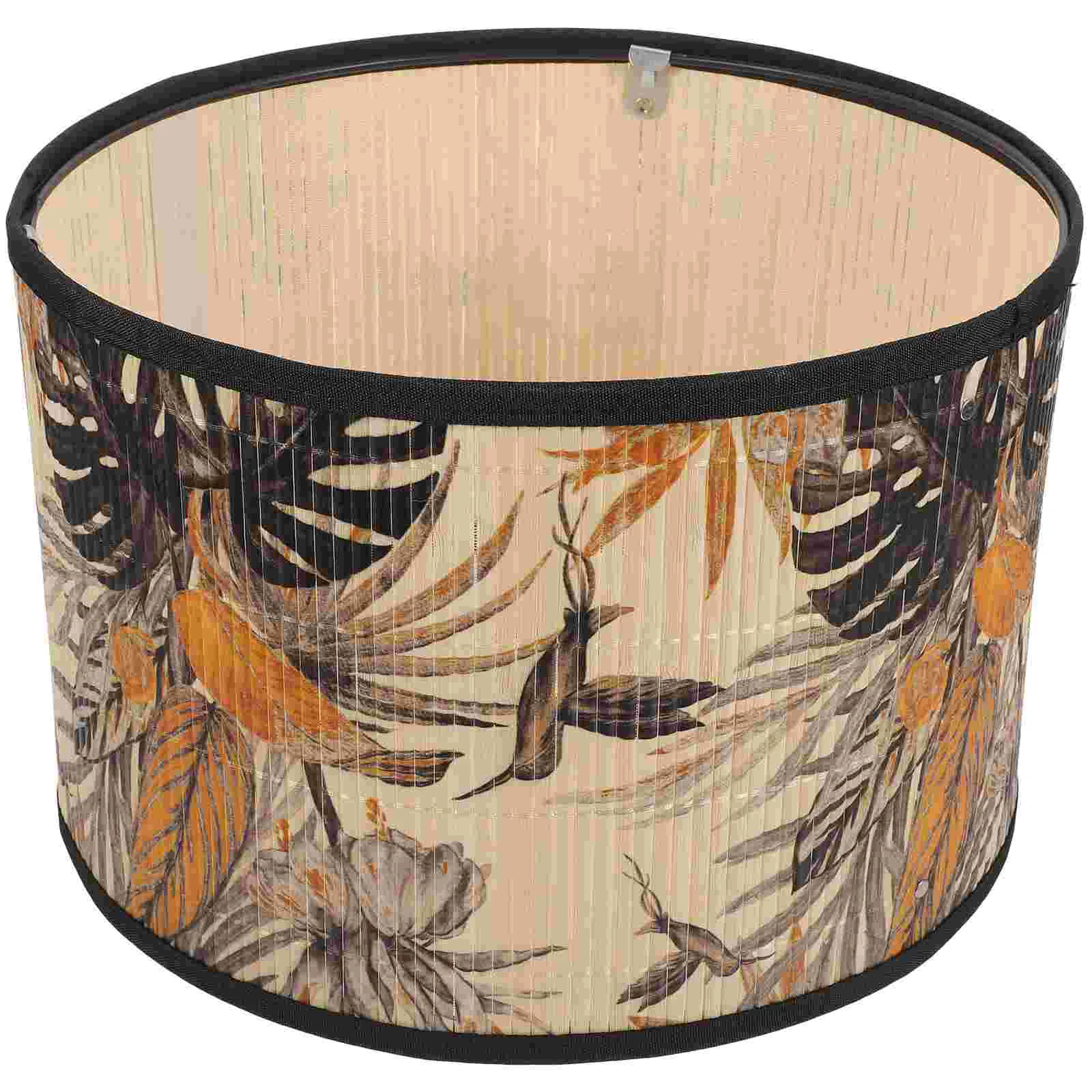 

Decorative Ceiling Lamp Shade Shades for Hanging Lamps Nursery Home Lampshade Bamboo Weaving Printed