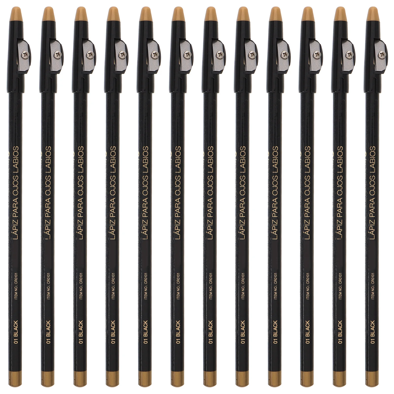 

12Pcs Portable Eyebrow Pencil Waterproof Builtin Sharpener Dual Use Eyebrow Eyeliner Pen Matte Finish Brow Pencil for Women