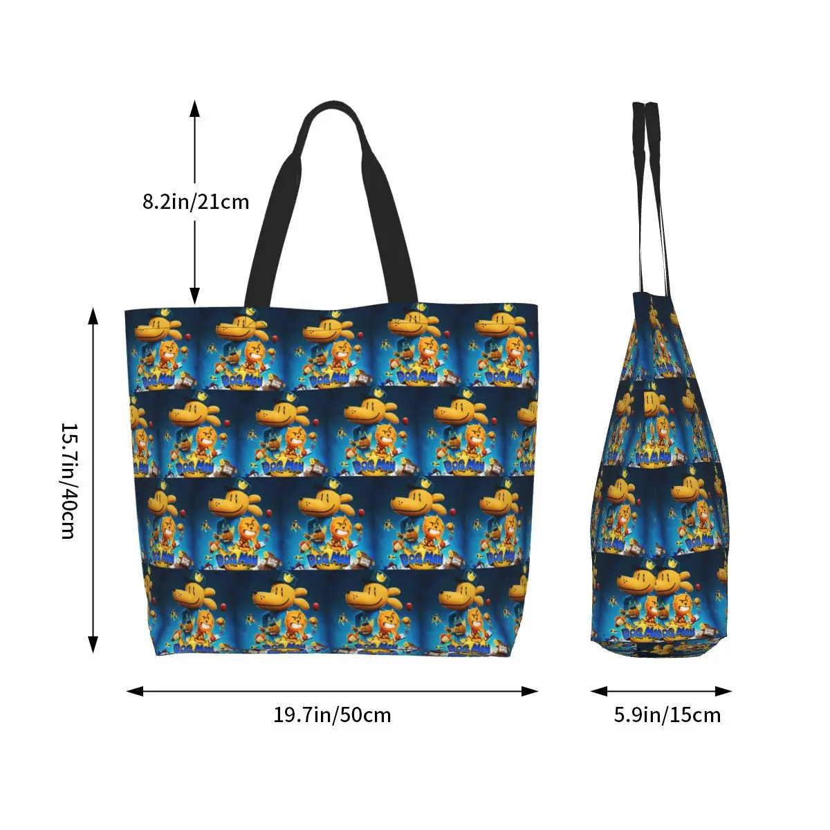 Dog Man Dogman Movie Comic Shopping Tote Bag Canvas Large Capacity Shoulder Bags Shopper Grocery Handbag for Women