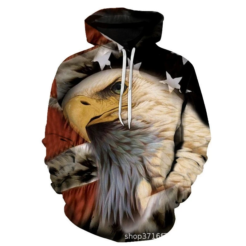 Fashion Independence Day flag 3D Print Hoodie Men Women Hoodies Streetwear Oversized Pullovers Hooded Sweatshirts Male Tops