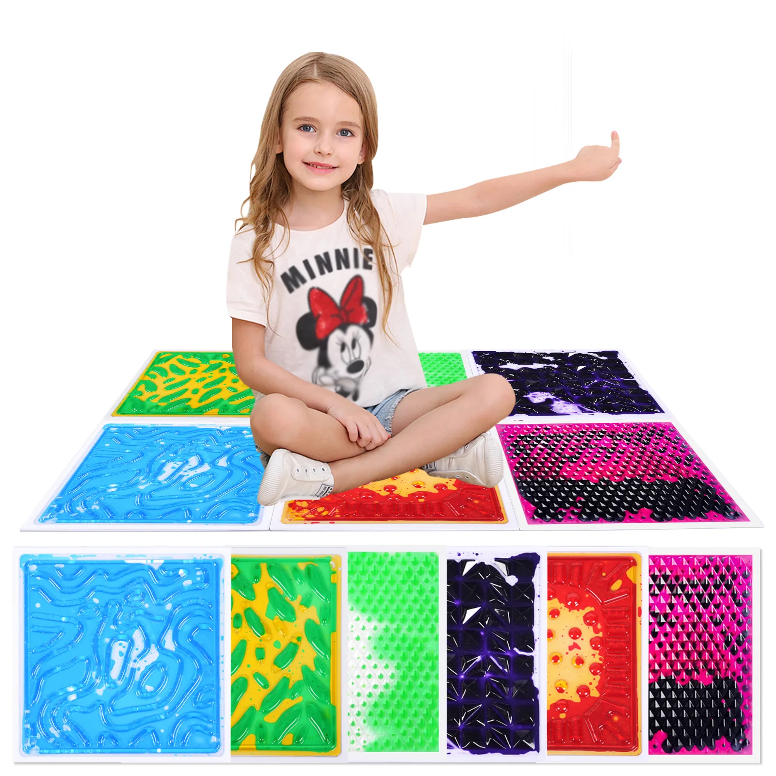 

Визуальный сенсорный коврик для пола, безопасные детские тактильные сенсорные игрушки: прочный, противоскользящий, для дошкольников, сенсорных занятий