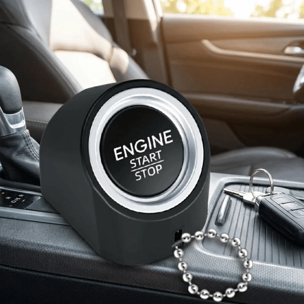 Cartoon Simulation Car Engine Ignition Sound Keychain Sturdy Metal Key Ring Connecting Chain Sound Effect Pendant