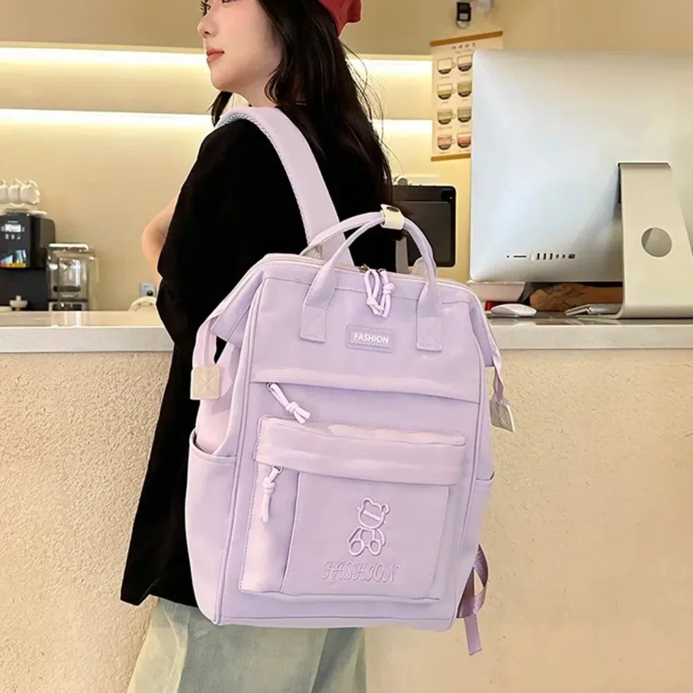 Tas Tangan Fashion Tas Ransel Perjalanan Gaya Ins Tas Bahu Ganda yang Dapat Disesuaikan Tas Ransel Pelajar Kapasitas Besar