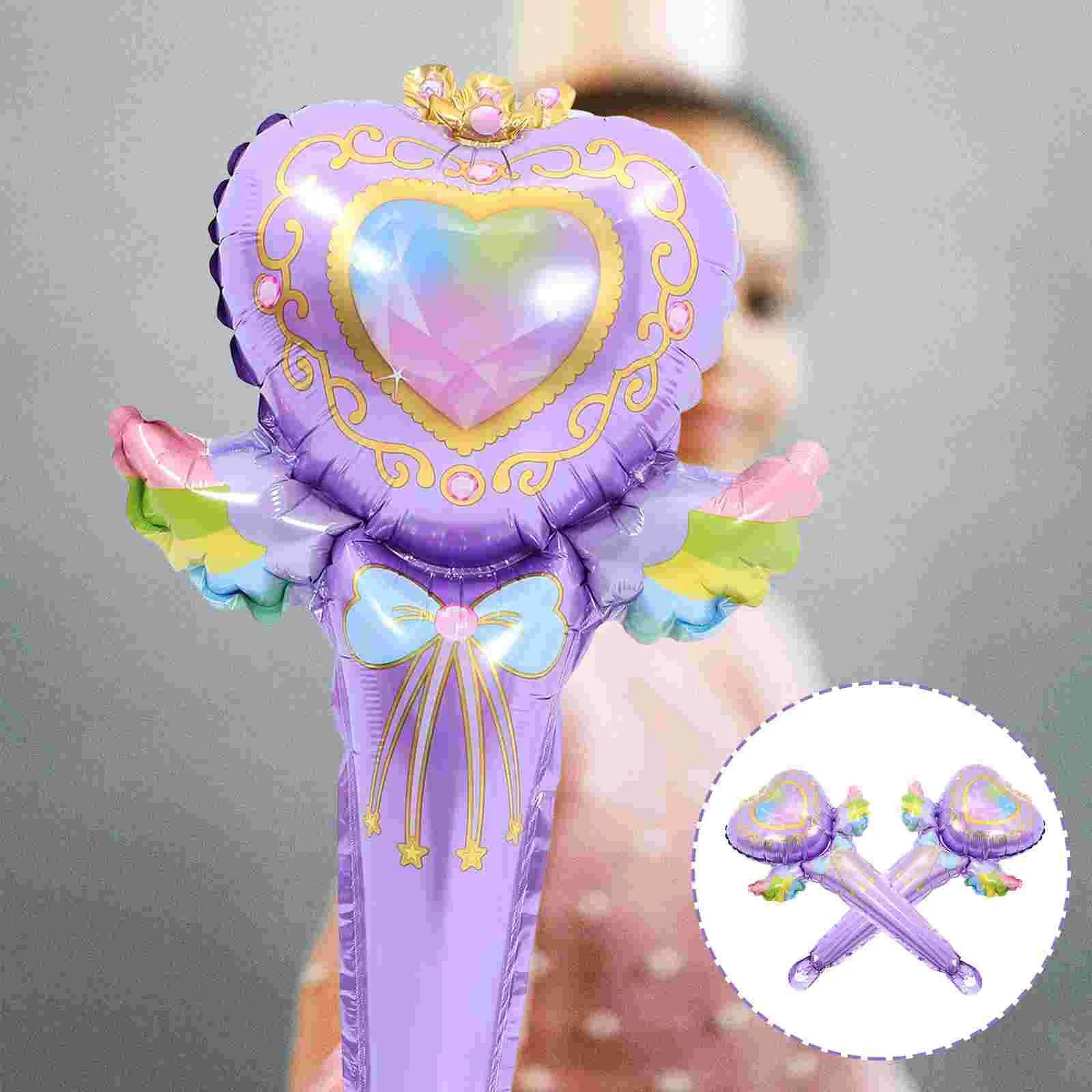 

50 Pcs Inflatable Fairy Wand Balloons Decorative Foil Handheld Party Modeling Aluminum Bride