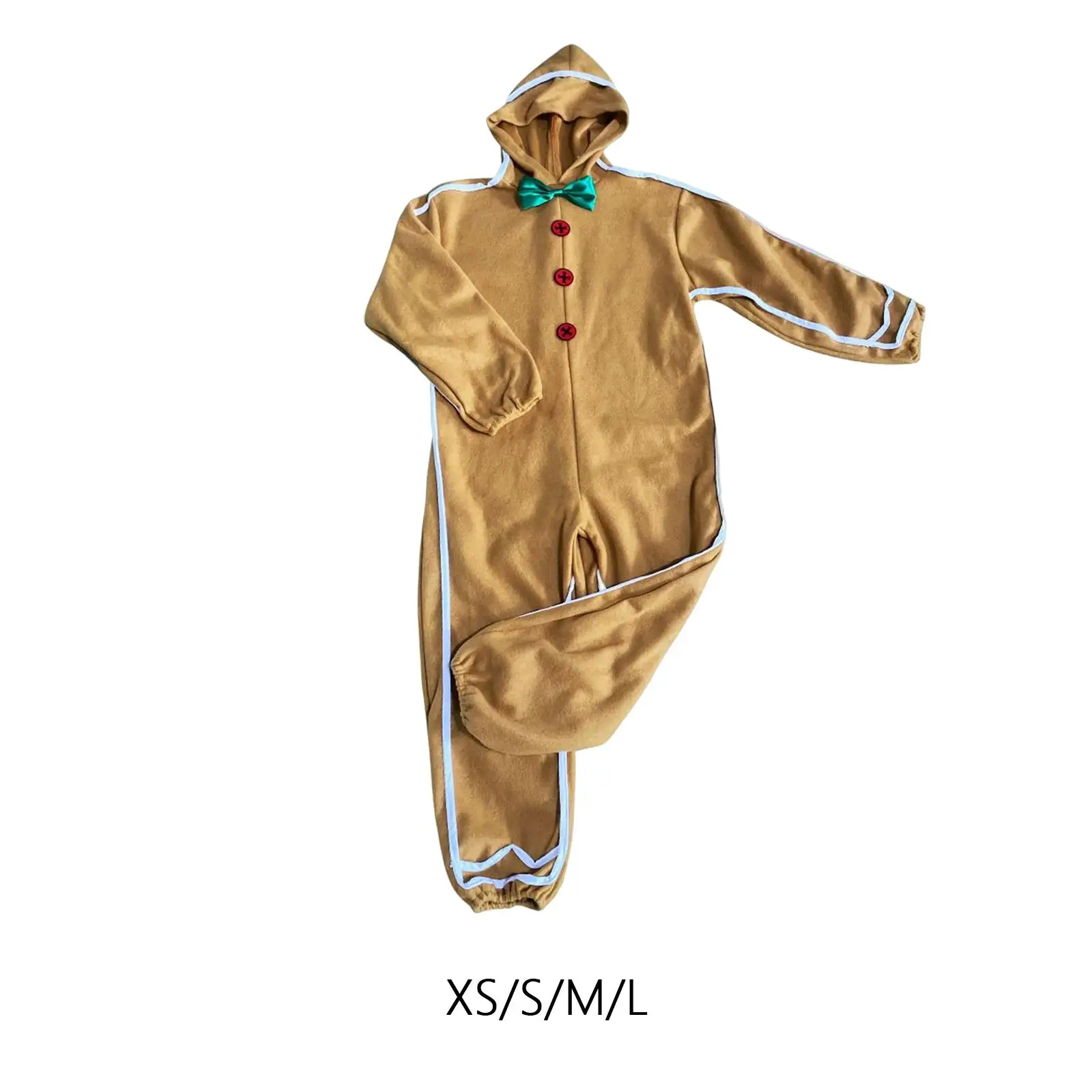 Christmas Outfit Photo Prop Fancy Dress Gingerbread Costume Clothes Jumpsuit for Pretend Play Holiday Masquerade Carnival