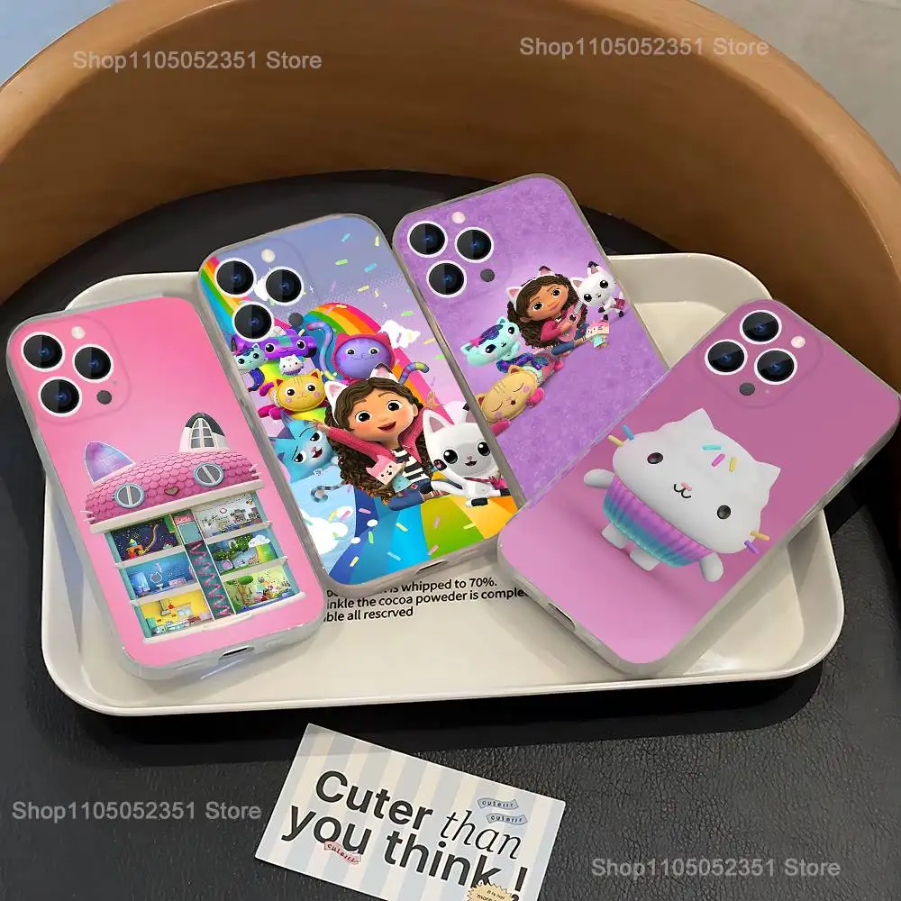 

Cartoon G-Gabbys D-Dollhouse Phone Case For iPhone 16,15,14,13,12,11 Pro,Max,Plus,X,XS,XR,SE,Mini Transparent Silicone Soft