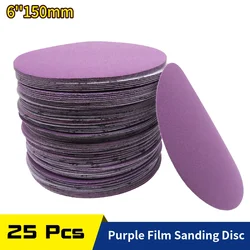 25Pcs Sanding Disc 6 Inch Hook and Loop 60-10000 Grit Sandpaper 150mm Wet Dry for Wood Finishing Metal Grinding Car Polishing