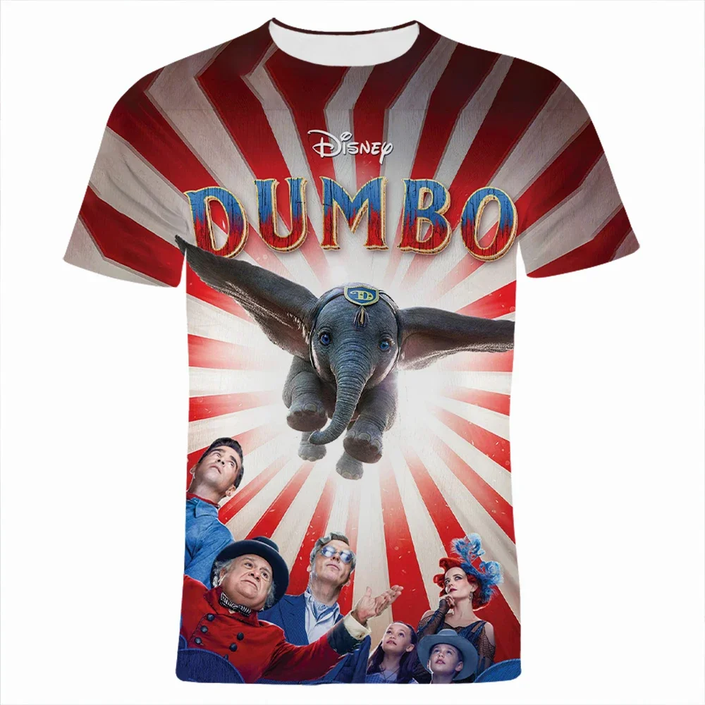 2024 Summer Disney Movie Dumbo 3D Print  T Shirt Cute Cartoon Anime Clothes Children Short Sleeve T-shirts