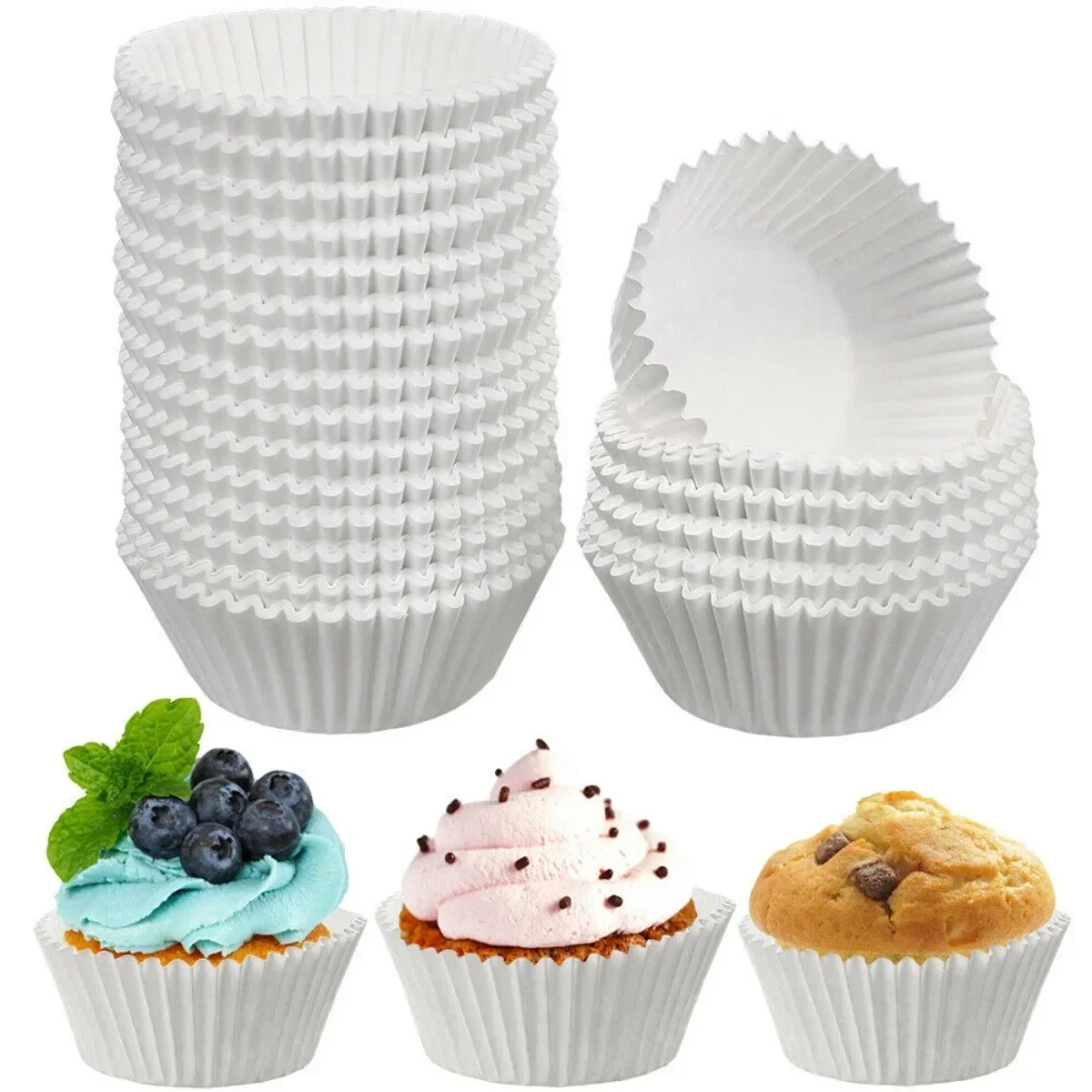 

Supports de doublure de Cupcake en papier, 100 pièces, cuisson de muffins, desserts, tasses de chocolat, moule