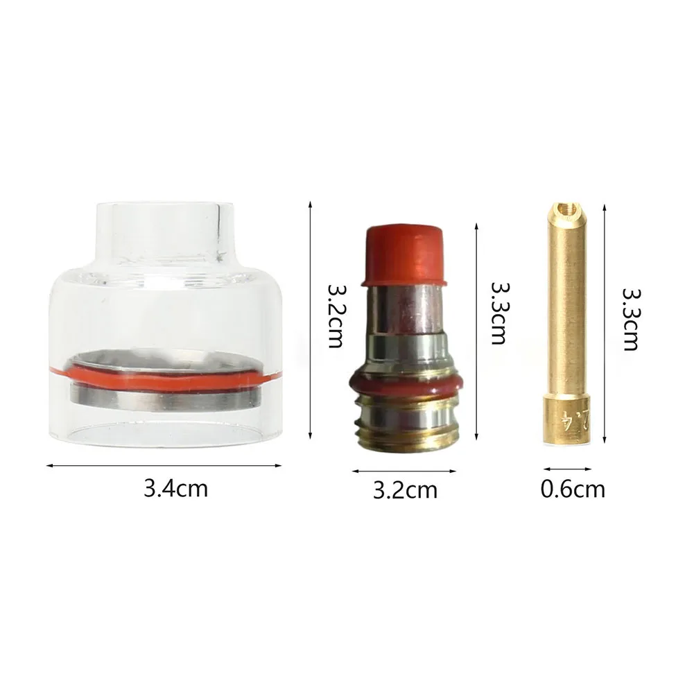 1 Pc Glass And Copper TIG Welding Glass Nozzle Set Compatible With TIG-17 TIG-18 TIG-26 Welding Machines
