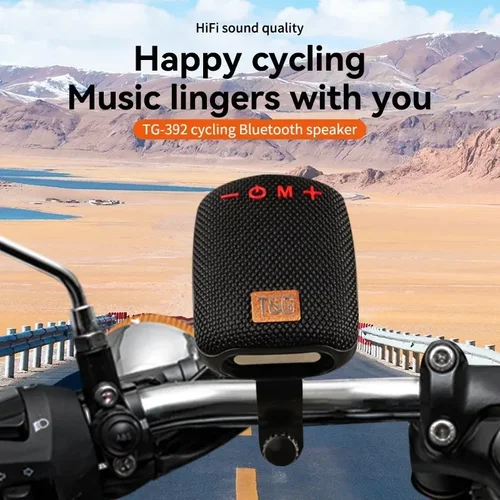 Imagen 2 del producto TG392 Mini Altavoz Bluetooth portátil para bicicleta al aire libre Radio FM resistente al agua compatible con TWS/TF/AUX Subwoofer altavoz inalámbrico para bicicleta