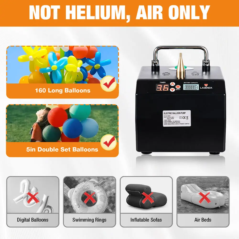 

Portable Air Blower Lagenda Electric Balloon Pump Balloon Inflator Party Machine