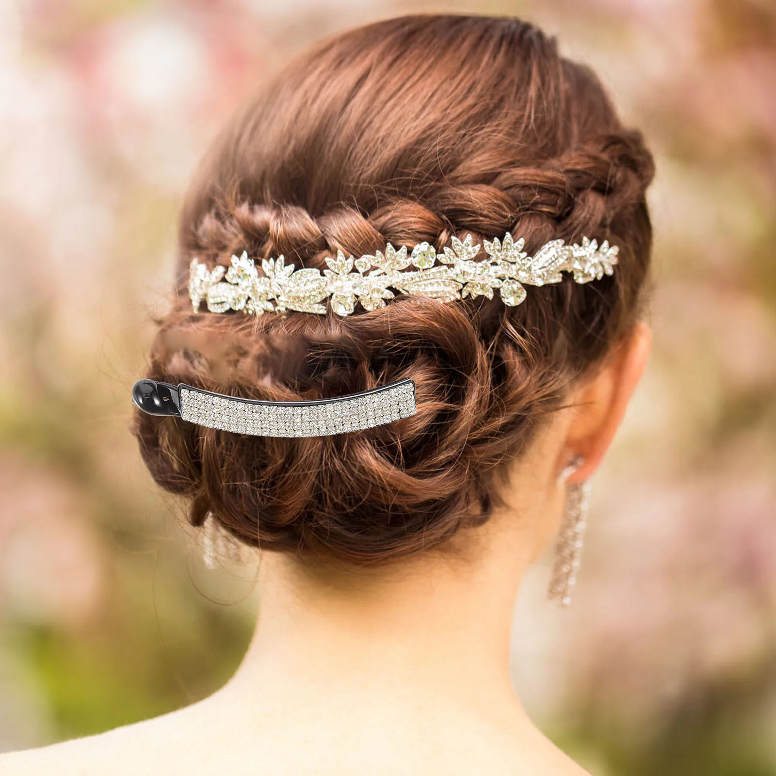 

3 Pcs Inlaid Banana Hair Clip Ponytail Holder Women Girls PC Rhinestone Updo Claw Ponytail Holder Toothed Accessories