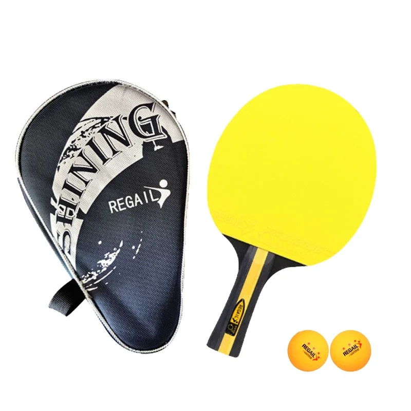 REGAIL1pcs Pure Colorful Racket Pimples In Rubber Professional Original Table Tennis Rackets 4-star Ping Pong at Paddle with Bag