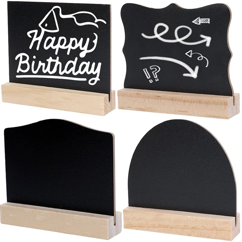 1/5pcs Double-sided Small Blackboard Message Board Wooden Label Ornaments Bar Table Writing Board Home Decoration Party Gifts