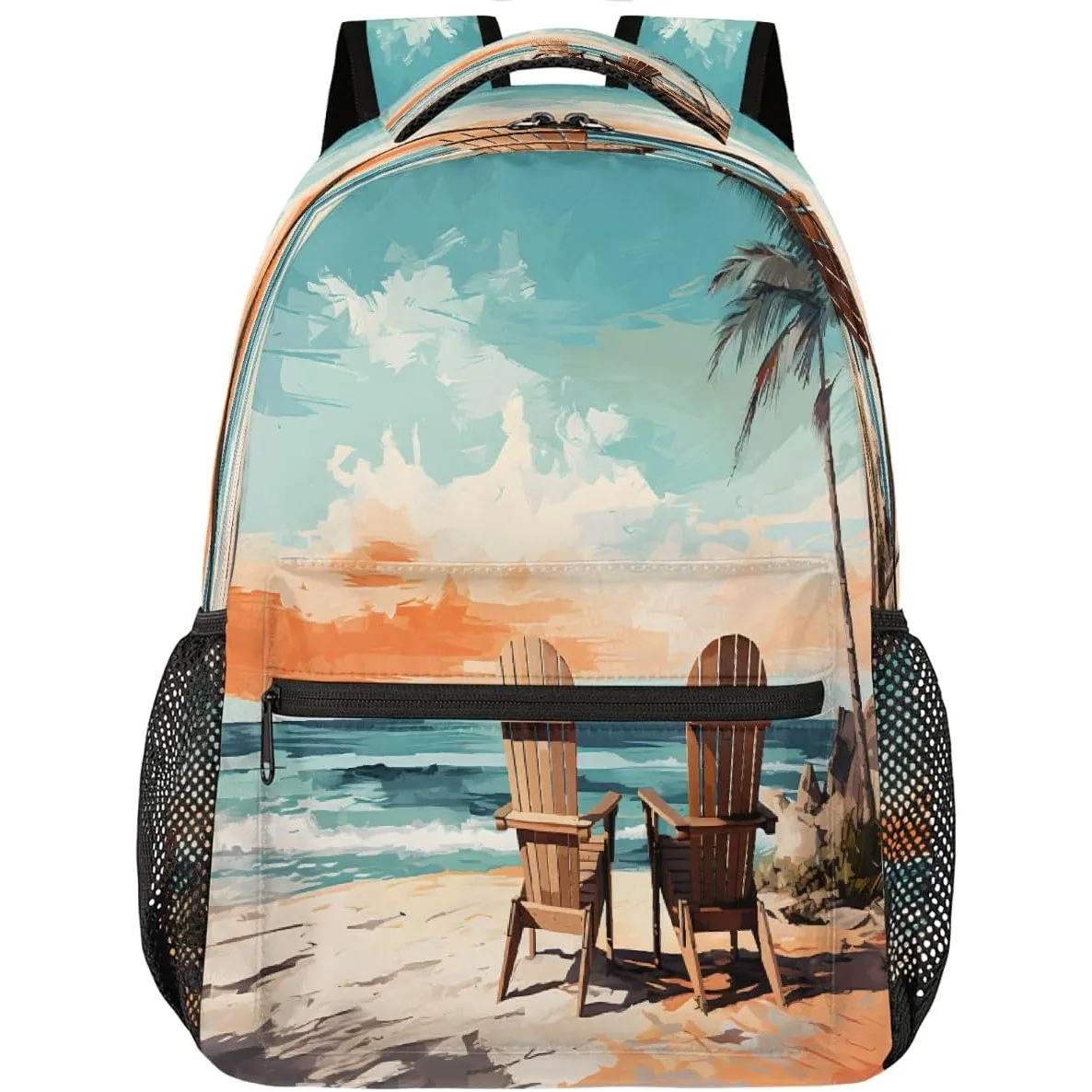 

Beach Seaside Landscape Backpack Laptop Backpacks Casual College Travel Bag Hiking Daypack for Women Men