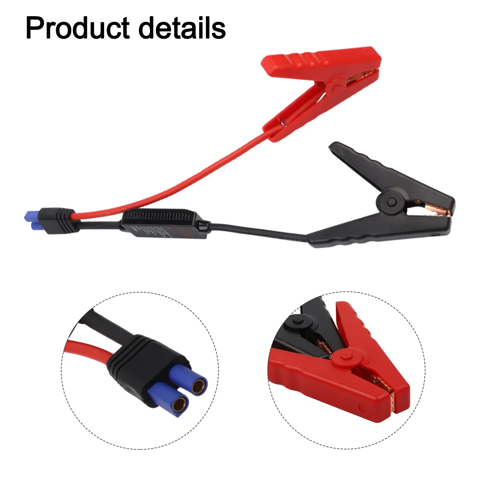 Intelligent 12V 200A Jump Start Cable with EC5 Termination and High-Flexibility Crocodile Clamps for Vehicle Applications