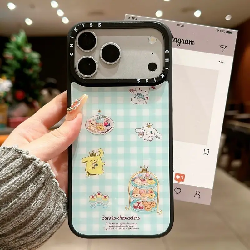 

Korean Kawaii Sanrio Cinnamoroll Pochacco Case For IPhone 17 ProMax 16 15 14 Plus for Magsafe Bracket Shockproof Protect Cover