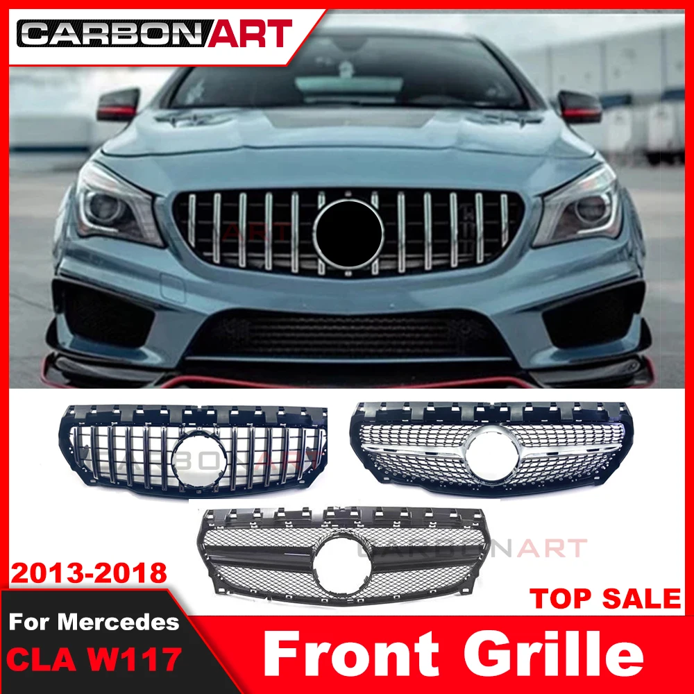 Front Bumper Grille Inlet Grill For mercede CLA Class C117 W117 For Benz CLA 2014- 2019 GT/Diamond Tuning Facelift