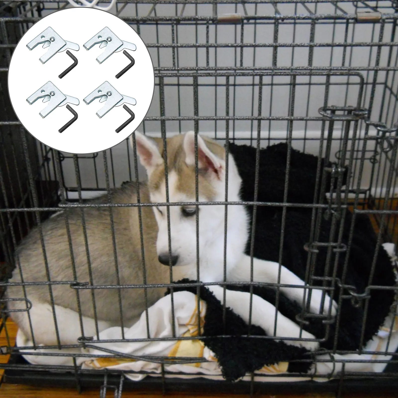 

4 set Durable Pet Cage Lock Easy Installation Heavy Duty Pet Cage Latch Dog Cage Security Fastener