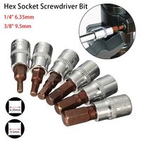 1Pcs Hex Head Hex Socket Screwdriver Bit Spanner Driver Bit H3 H4 H5 H6 H7 H8 H10 Square Drive Socket 1/4'' 3/8\