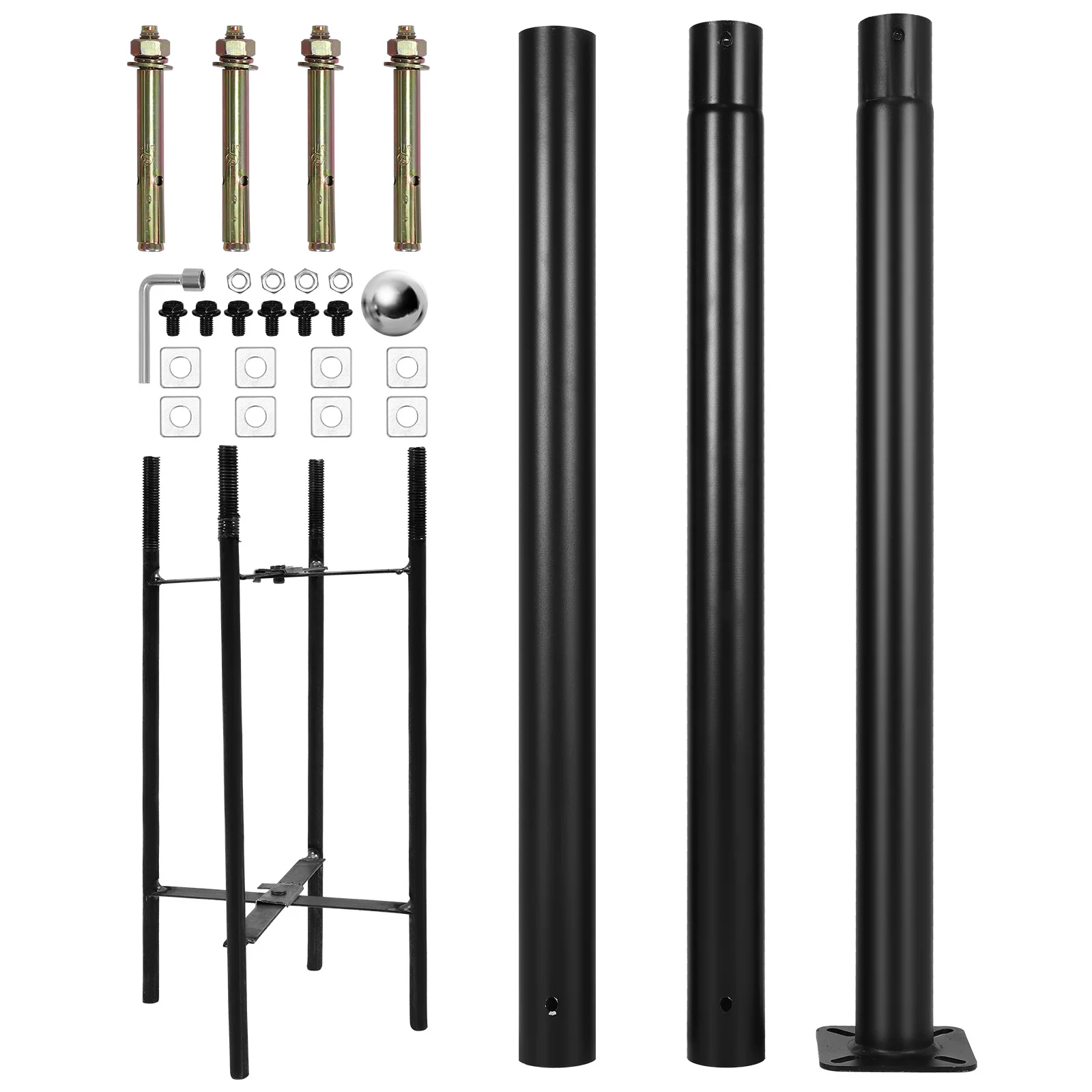 

10Ft Tall Street Light Pole Weather-Resistant Heavy Duty Street Lamp Post Splicing Lights Column for Parking Backyard Patio Yard