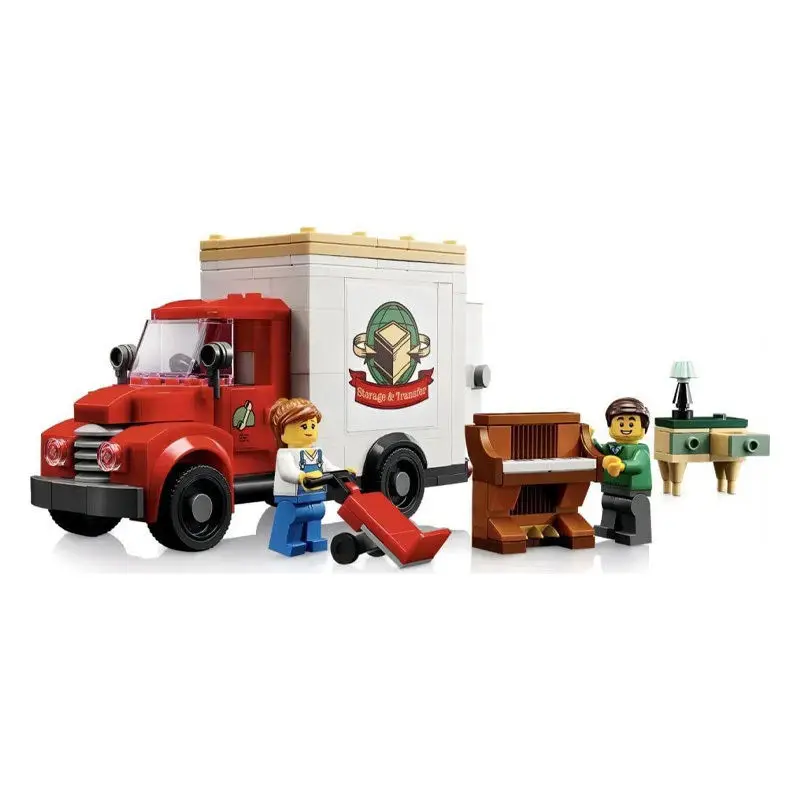 LEGO Icons 40586 Moving Truck with 2 LEGO Minifigures of Movers (Girl and Boy) Plus A Gramola Piano & Dressing Table Xmas Gift