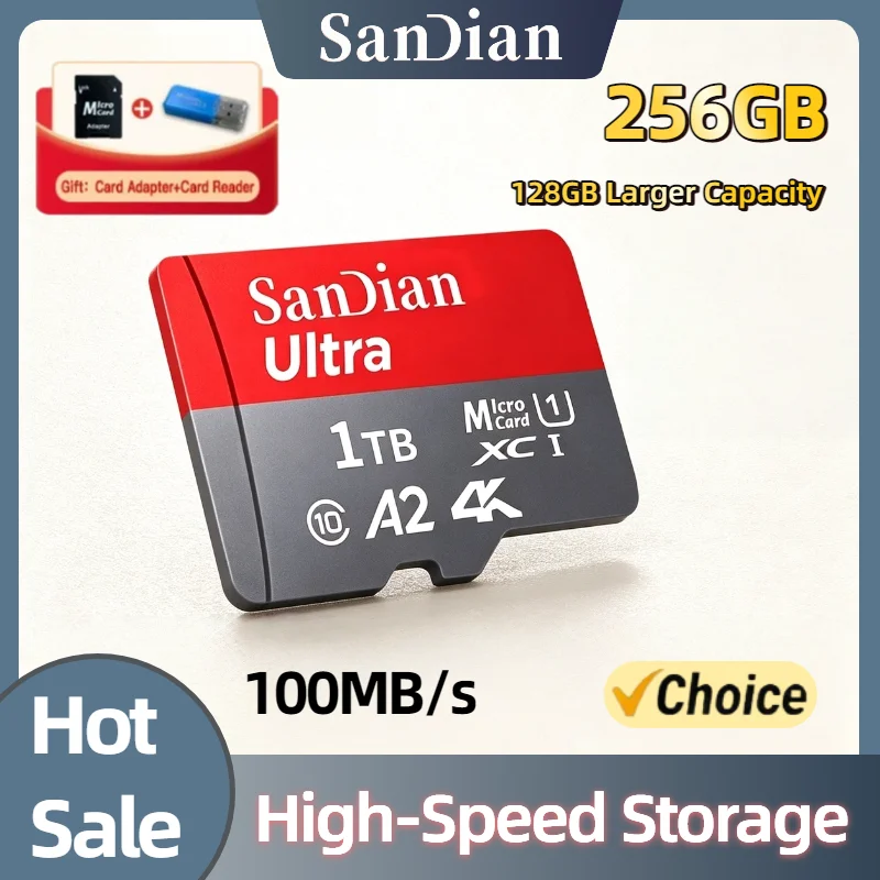 

256GB Class 10 U1 High Speed Micro TF SD Card Memory Cards Stable Performance for Phones Digital Camera MP3 Player