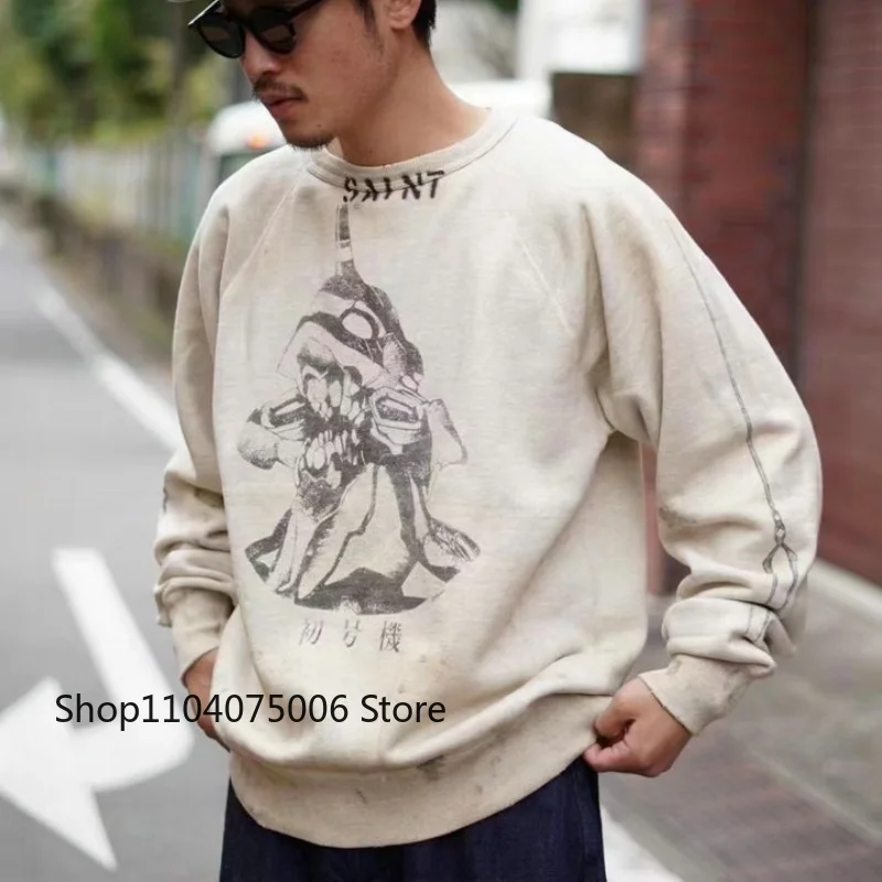 سويت شيرت رجالي برقبة دائرية من Saint Men كاجوال فضفاض دافئ بقلنسوة ملابس رياضية #6