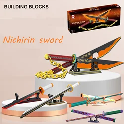 Luminous Samurai Sword Building Blocks Ninja Yamato Blade Katana Japanese Anime Butterfly Nichirin Knife Bricks Children Toys