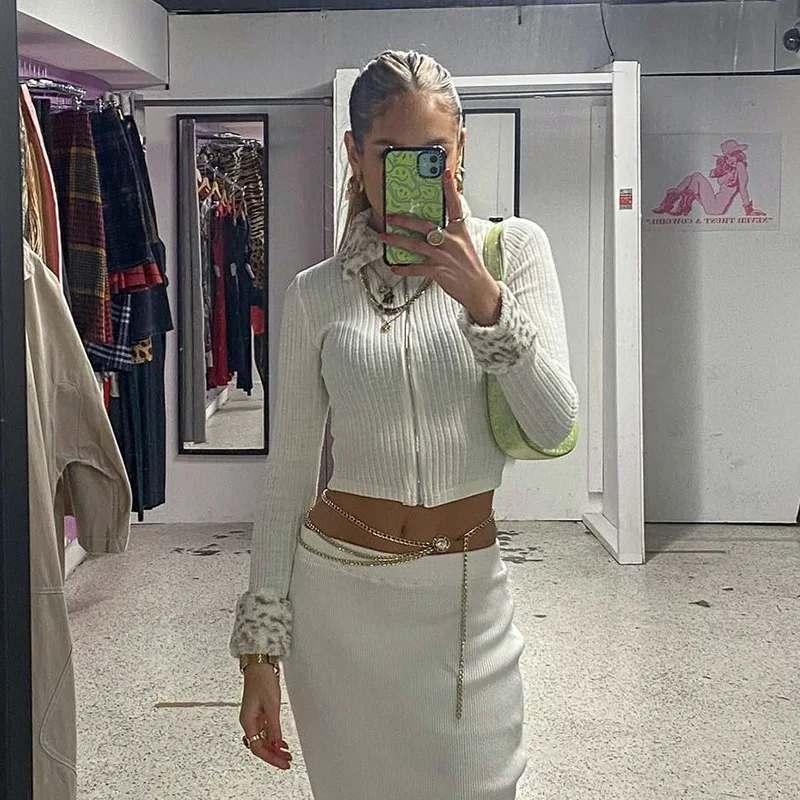 leopard-print-jaet-ort-zipper-fur-collar-vertical-stripe-women's-faion-spring-summer-top-quali-material-collar