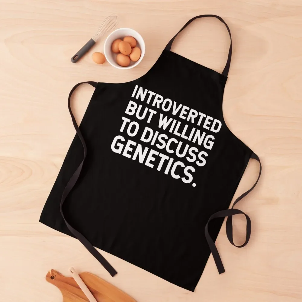 

Introverted But Willing To Discuss Genetics. V2 Apron Women's Dress Women's Kitchen Apron