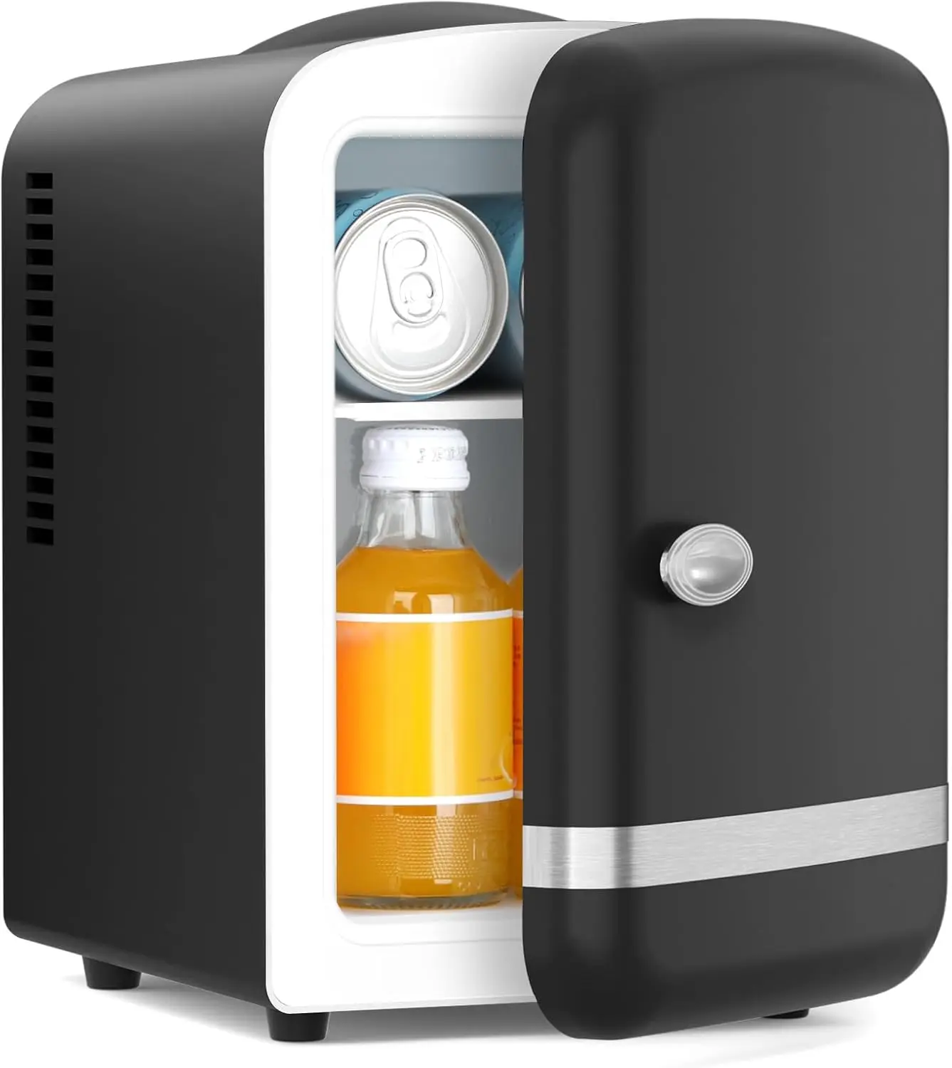 

4L/6 Cans Compact Refrigerator,Portable Mini Fridge Skin Care,Cooler and Warmer for Bedroom,Car,Office & Dorm, Small
