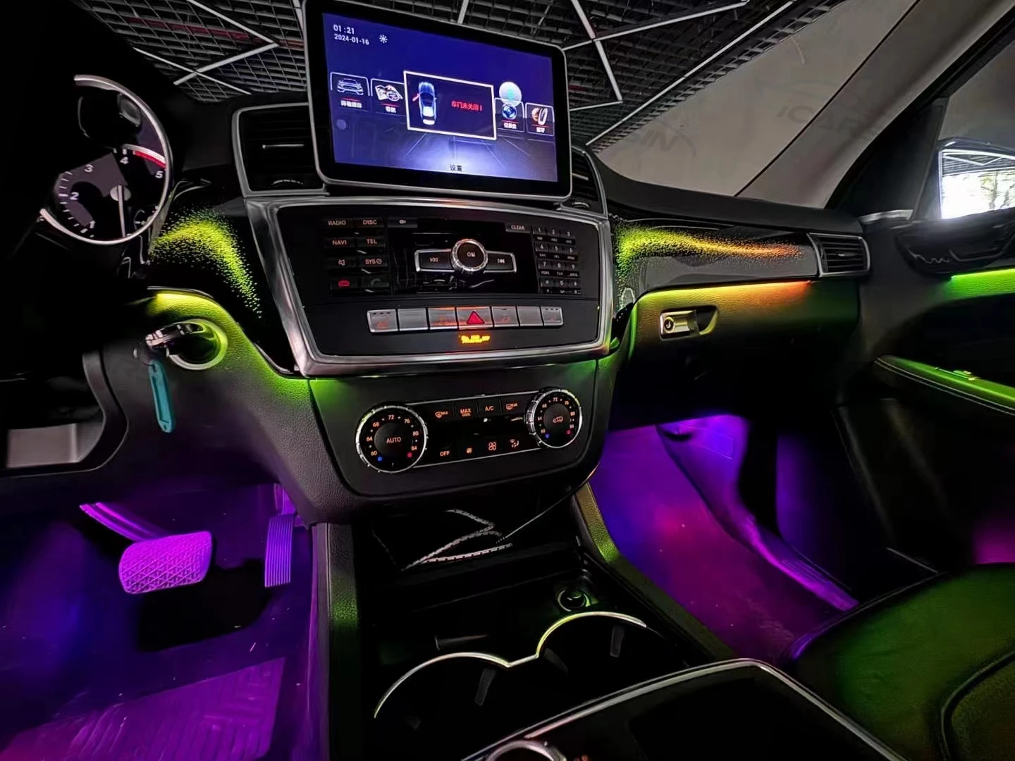 iCarsin 64 Colors Symphony Colorful W166 Interior Ambient Lighting Upgrade Kit For  ML/GL/GLE/GLS Light Trimcustom