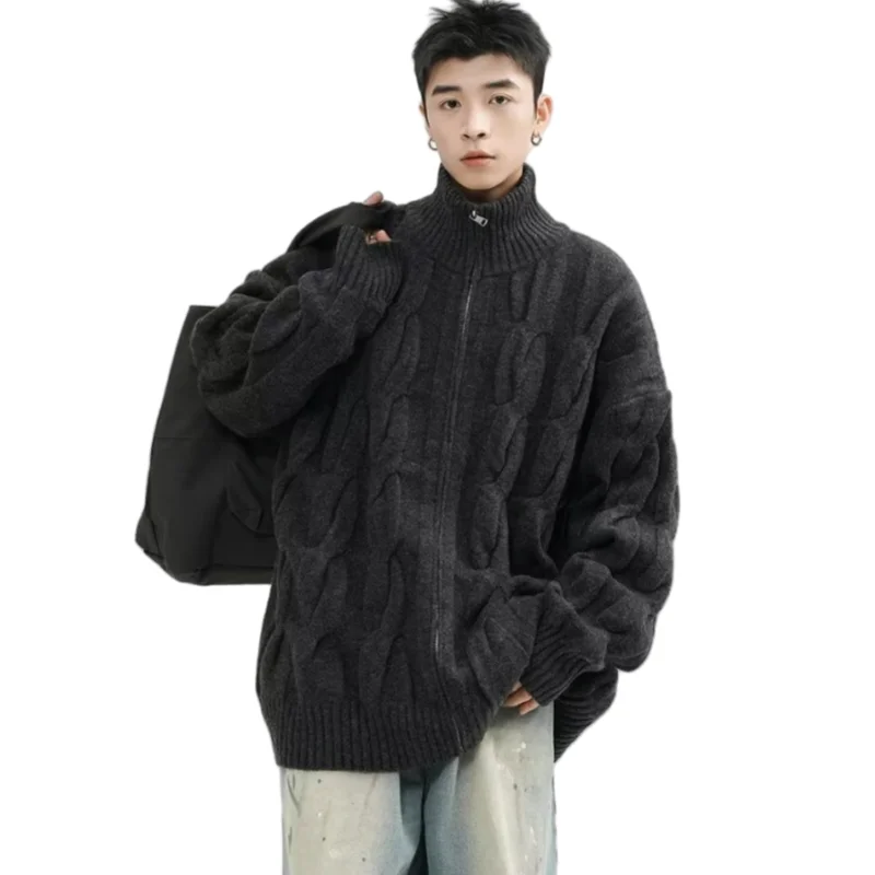 

Spring Autumn Outdoor Fashion Trend Retro Comfortable Loose Leisure Knitted Cardigan Men's Outdoor Cycling Sports Knitted Shirt