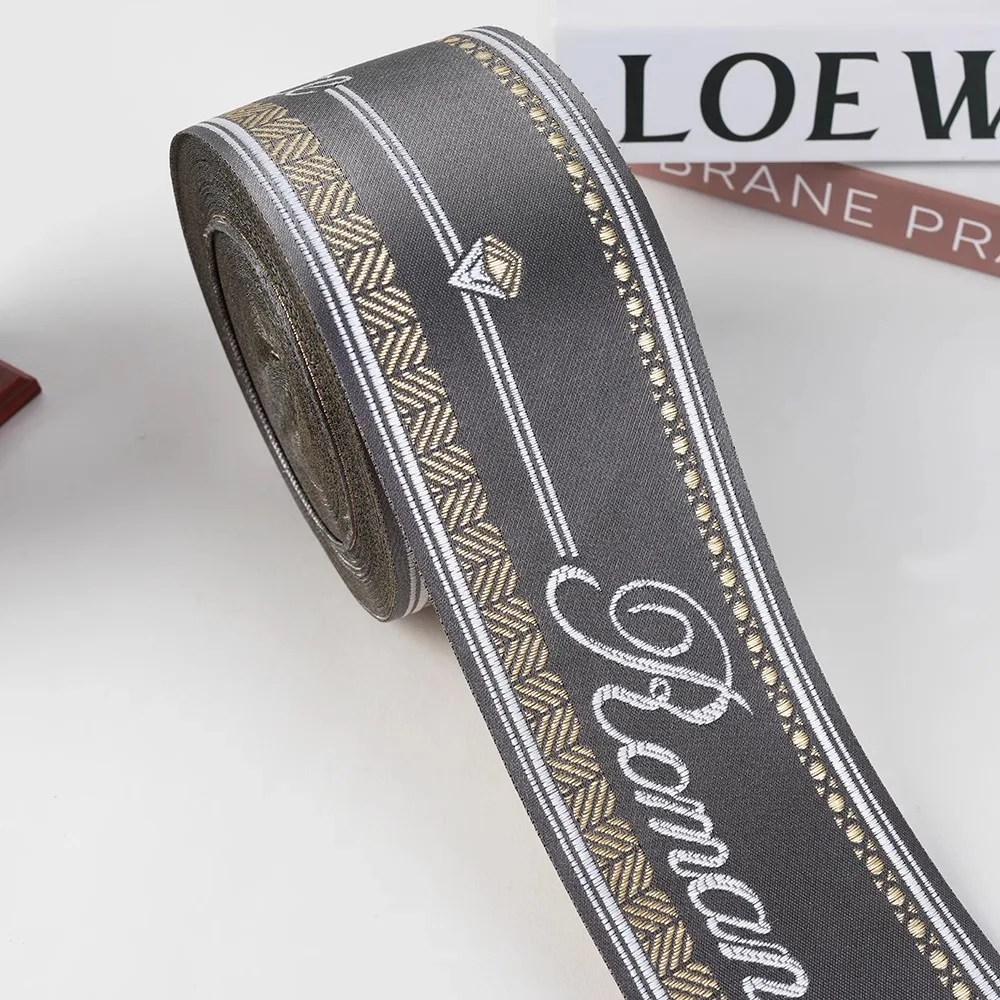 

8 см широкие швейные ремни, лента из полиэстера, жаккардовая кружевная лента, синие, серые рулоны для поделок, украшение для штор, скатерти